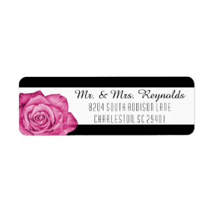 Moderne rosa Rose Schwarz & Weiß Streifen nach Maß