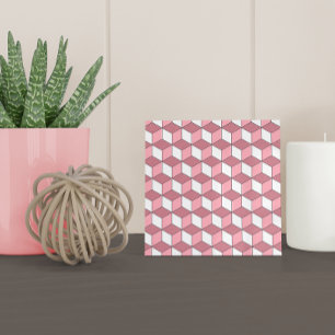 Moderne rosa Roségold isometrische Muster Fliese