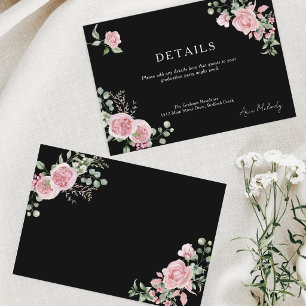 Moderne rosa Rosen Details Abschluss Begleitkarte