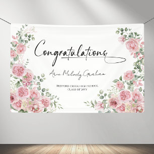 Moderne rosa Rosen Gratulations-Abschlussbanner Banner