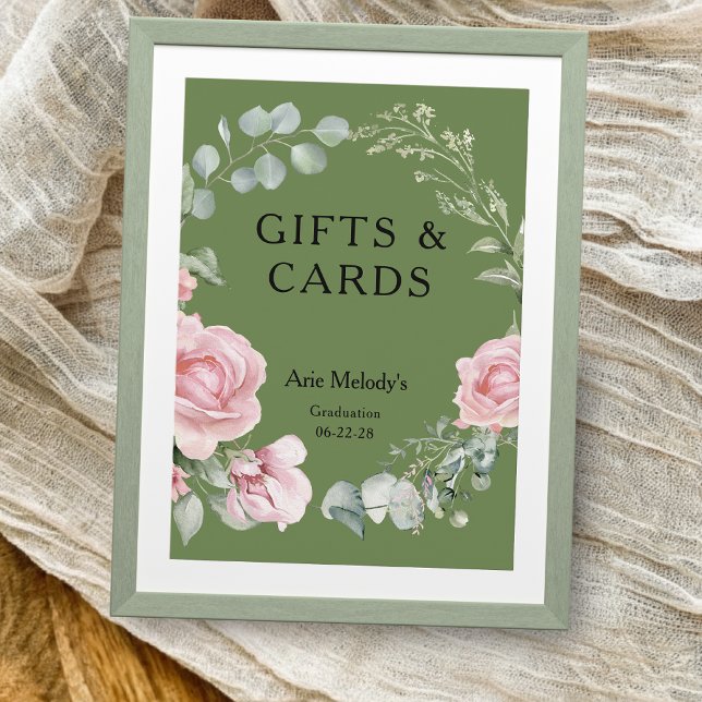 Moderne rosa Rosen Schriftzug Abschlussgeschenke & (Von Creator hochgeladen)