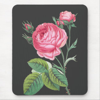 Moderne rosa Rosenblüten Mousepad