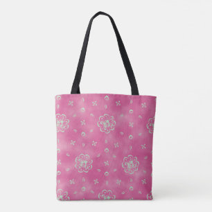 Moderne rosa rote ethnische Mandala-Blumen-Tasche