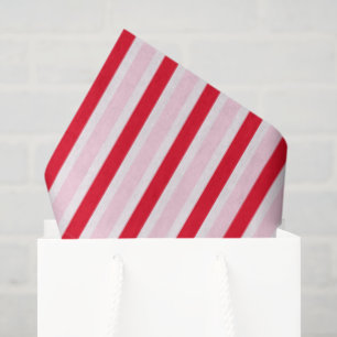Moderne rosa rote gestreifte Weihnachten Seidenpapier