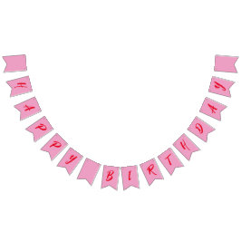 Moderne rosa Rote Happy Birthday Bunting Flag Wimpelkette