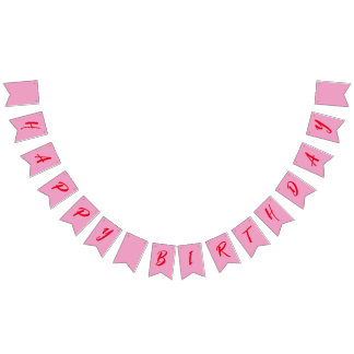 Moderne rosa Rote Happy Birthday Bunting Flag Wimpelkette