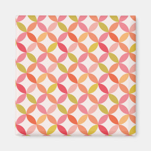 Moderne rosa rote orangefarbene Kreise des Mittelj Magnet