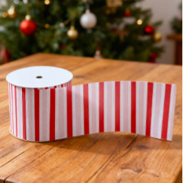 Moderne rosa rote Streifen Weihnachten Ripsband