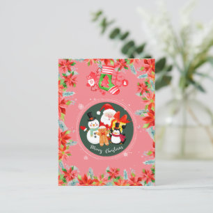 Moderne rosa Santa Claus - fröhliche Weihnachten