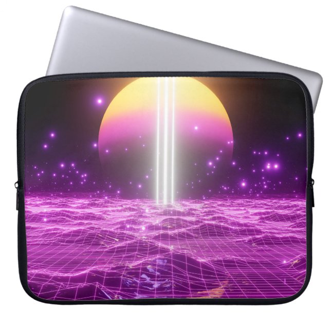 Moderne Rosa Scali Pop Kunstszene3 Laptopschutzhülle (Vorderseite)