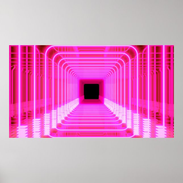 Moderne Rosa Scali Pop Kunstszene Poster (Vorne)