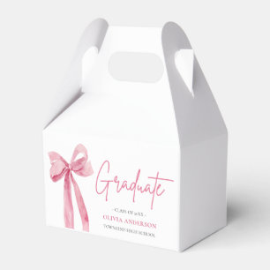 Moderne Rosa Schleife Coquette Absolvent Abschluss Geschenkschachtel