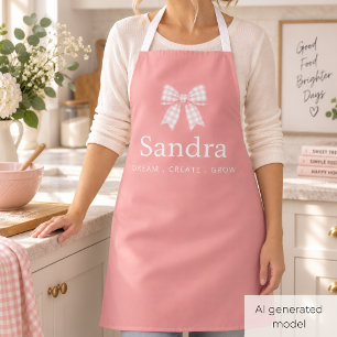 Moderne rosa Schleifen-Name Positive Zitate Schürze