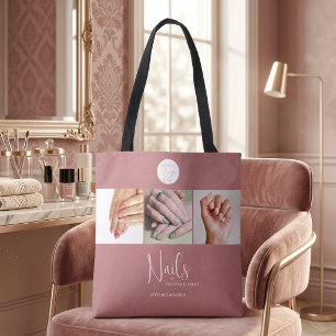 Moderne Rosa Schrift Logo Foto Nagelstudio