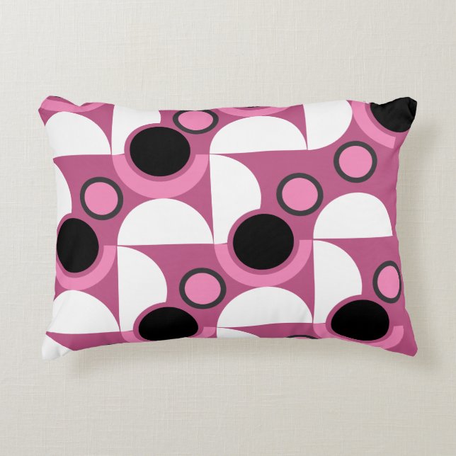 Moderne rosa, schwarz und grau dekokissen (Vorderseite)