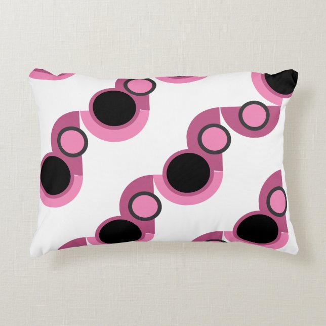 Moderne rosa, schwarz und grau dekokissen (Vorderseite)