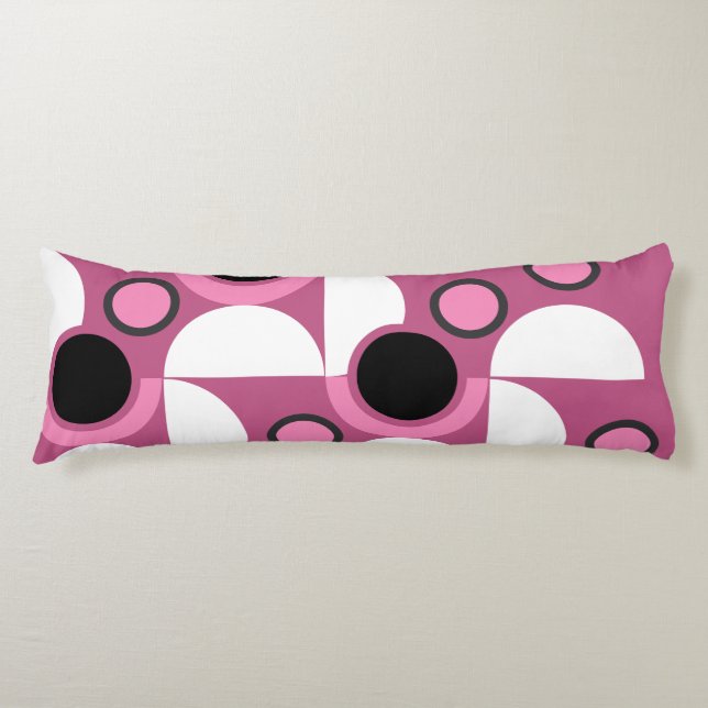 Moderne rosa, schwarz und grau seitenschläferkissen (Vorderseite)