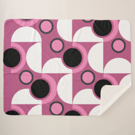 Moderne rosa, schwarz und grau sherpadecke