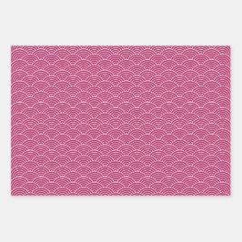 Moderne rosa Schwarz-weiß geometrische japanische  Geschenkpapier Set