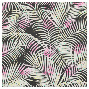 Moderne rosa Schwarz-weiße tropische Palme mit Stoff