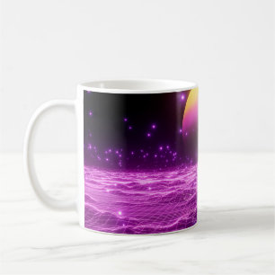 Moderne rosa Science-Fiction-Pop-Art-Szene3 Kaffeetasse
