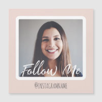 Moderne rosa Social Media Folgen Sie mir Foto Magn
