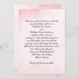 Moderne Rosa Splash Hintergrund Hochzeitsszenierun Einladung