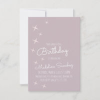 Moderne rosa Sterne Geburtstagsparty Mute Colors I