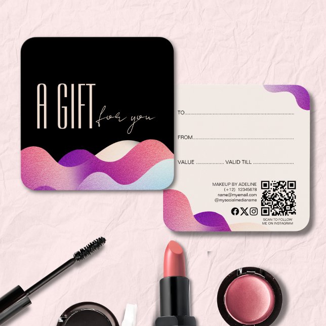 Moderne, rosa, strahlende Welle Makeup Artist (Von Creator hochgeladen)