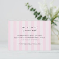 Moderne rosa Streifen elegante Hochzeits-RSVP-Kart