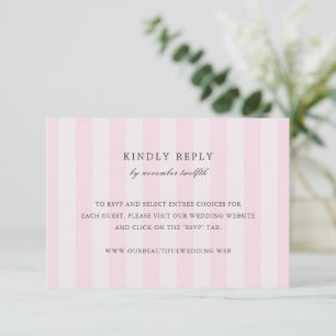Moderne rosa Streifen elegante Hochzeits-RSVP-Kart RSVP Karte
