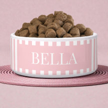 Moderne rosa Streifen Muster personalisierter Hund