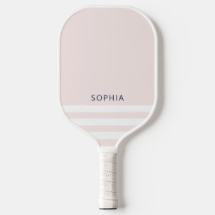 Moderne rosa Streifen Personalisiert Pickleball Schläger