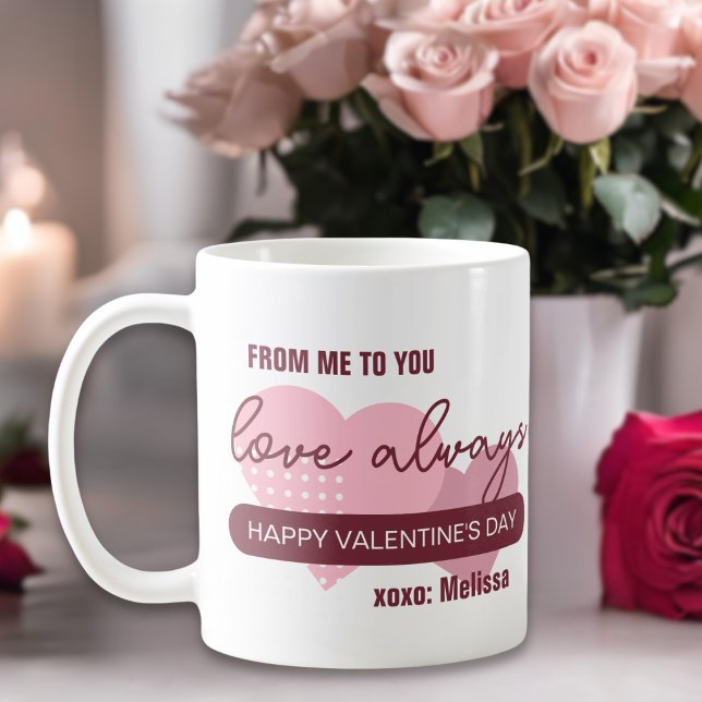 Moderne rosa süße Liebe immer Valentinstag Kaffeetasse (Von Creator hochgeladen)