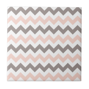 Moderne Rosa-Taupe-Chevron Fliese