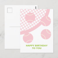 Moderne rosa Tennisball-Schläger Happy Birthday