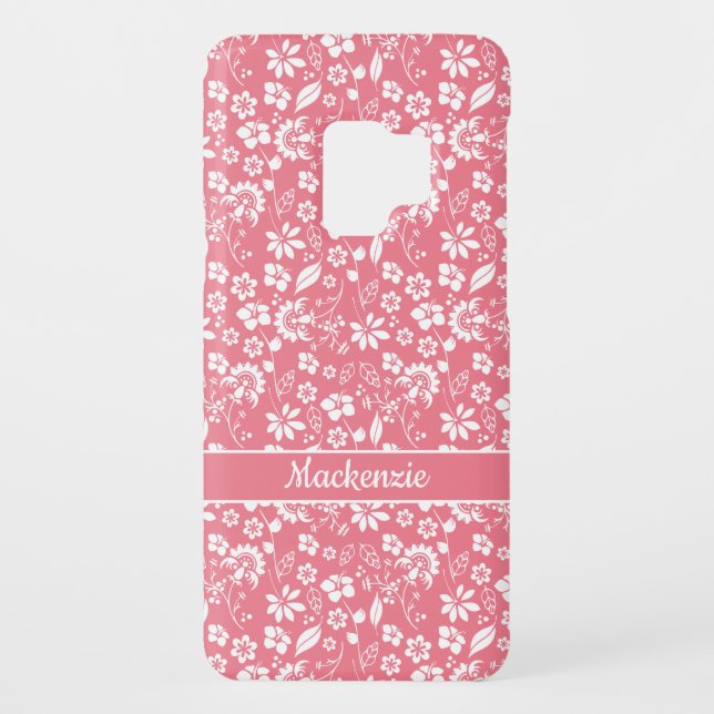 Moderne rosa tropische Blume Case-Mate Samsung Galaxy Hülle (Rückseite)