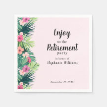 Moderne rosa tropische Blumen Ruhestandsparty