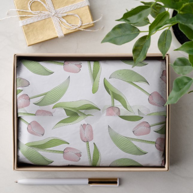 Moderne rosa Tulip-Blume Seidenpapier (Geschenk)
