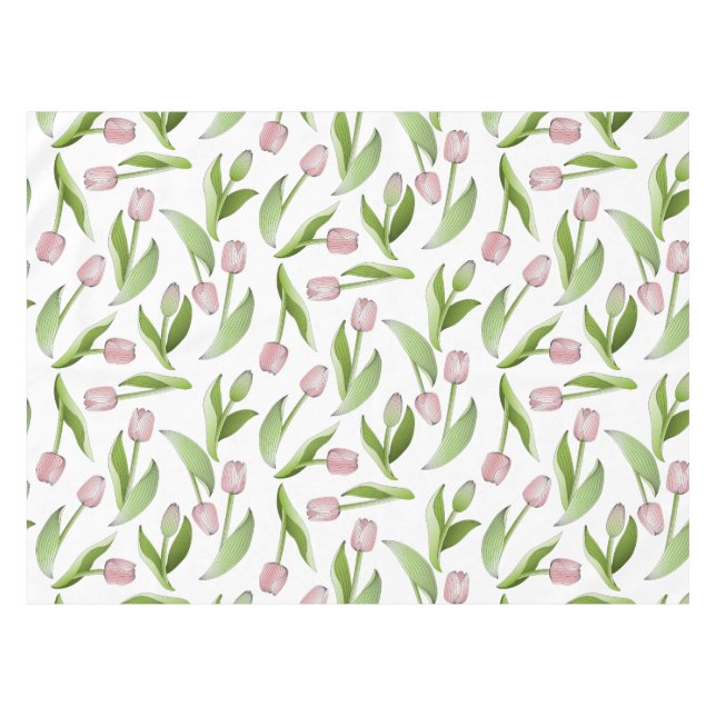 Moderne rosa Tulip Tischdecke (Vorderseite (Horizontal))