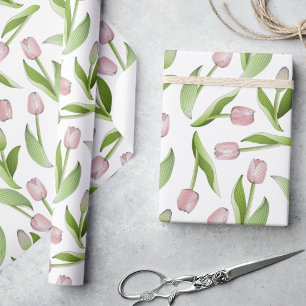 Moderne rosa Tulpe Geschenkpapier