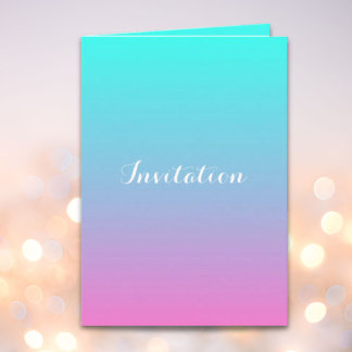 moderne rosa türkisfarbene Ombre-Hochzeitseinladun Einladung