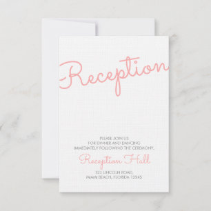 Moderne rosa-Typografie Hochzeitsempfang Einladung