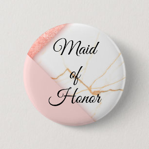 Moderne rosa und goldene Marmor-Ausführung zur Ehr Button