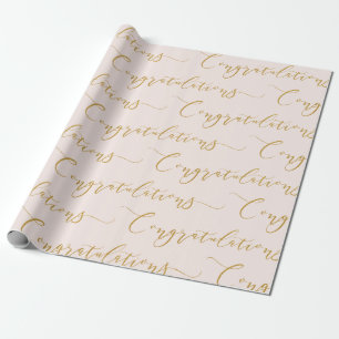 Moderne rosa und goldene Schrift Gratulation Geschenkpapier