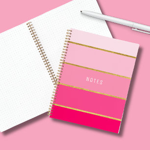Moderne rosa und goldene Trendfarben Notizbuch