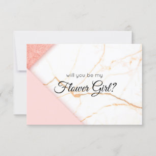 Moderne rosa und goldene Wirst du mein Blumenmädch