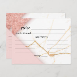 Moderne Rosa- und Goldmarmorkarte Mitteilungskarte