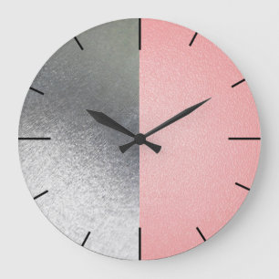 Moderne, rosa und grau große wanduhr