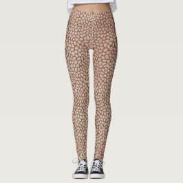Moderne rosa und graue Mosaik-Tierdrucke Leggings